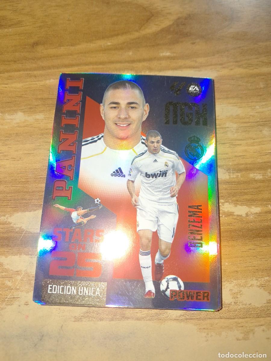 Cromos de Futebol: CARD MEGACRACKS TEMPORADA 26/27: PANINI STARS ON 25 EDICI&Oacute;N &Uacute;NICA POWER BENZEMA, N&Uacute;MERO 441P