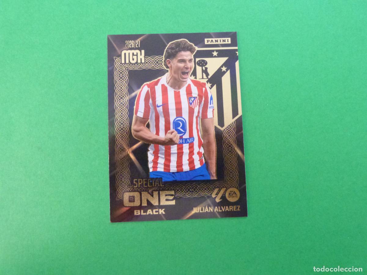 Cromos de f&uacute;tbol: TRADING CARD FUTBOL JULIAN ALVAREZ ATLETICO MADRID SPECIAL ONE BLACK LIGA MEGACRACKS 2026-2027/26-27