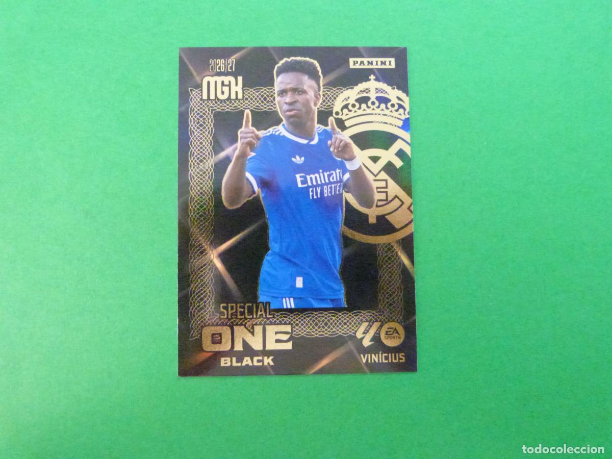 Cromos de f&uacute;tbol: TRADING CARD FUTBOL VINICIUS REAL MADRID C.F. SPECIAL ONE BLACK LIGA MEGACRACKS 2026-2027/26-27