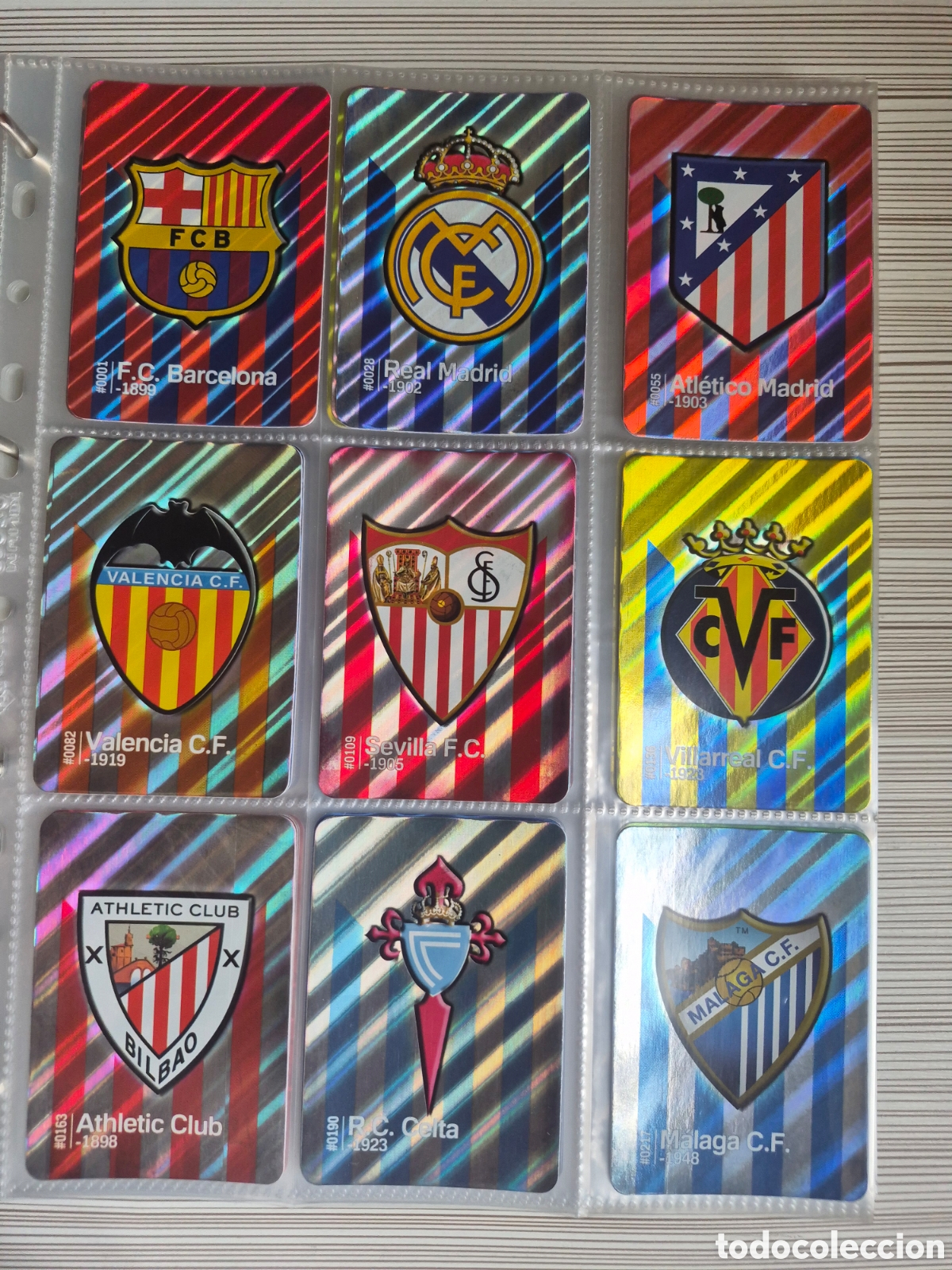 Cromos de f&uacute;tbol: Mundicromo 2015 2016 Escudos Rayas Diagonales Lote Completo