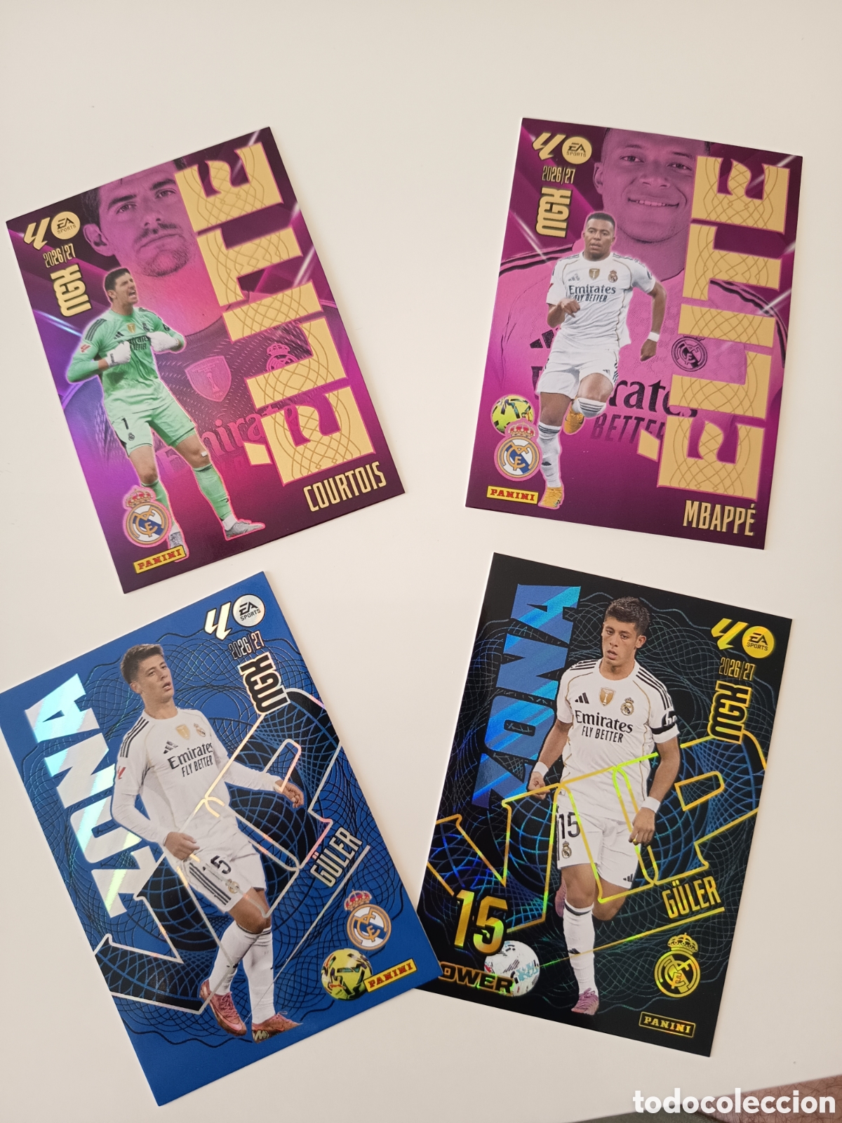 Cromos de f&uacute;tbol: Lote Real Madrid elite y zona VIP megacracks 2026-2027