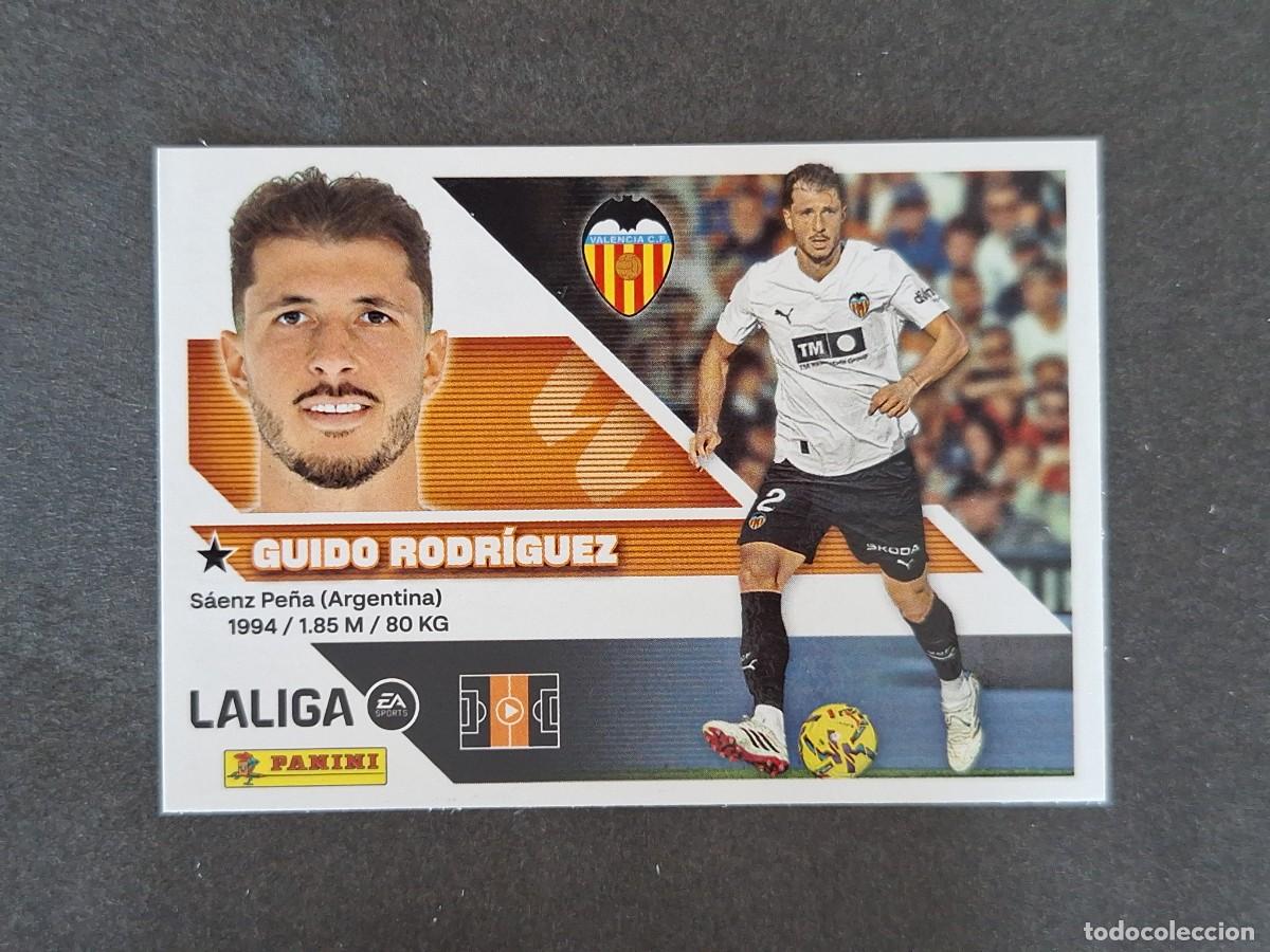 Cromos de f&uacute;tbol: L1 GUIDO RODRIGUEZ VALENCIA C. F. LIGA ESTE 2026 2027 26 27 NUNCA PEGADO SIN PEGAR