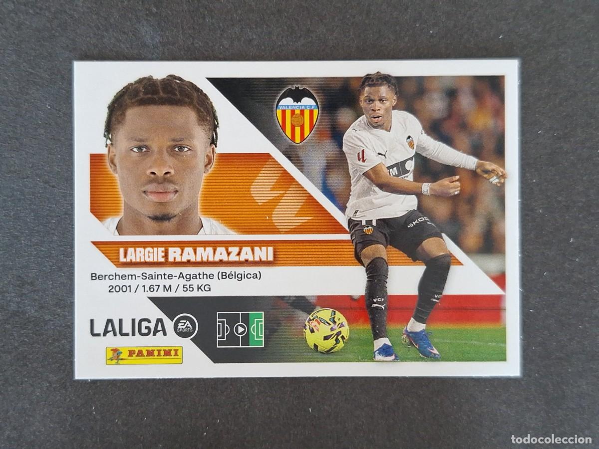Cromos de f&uacute;tbol: L1 RAMAZANI VALENCIA C. F. LIGA ESTE 2026 2027 26 27 NUNCA PEGADO SIN PEGAR