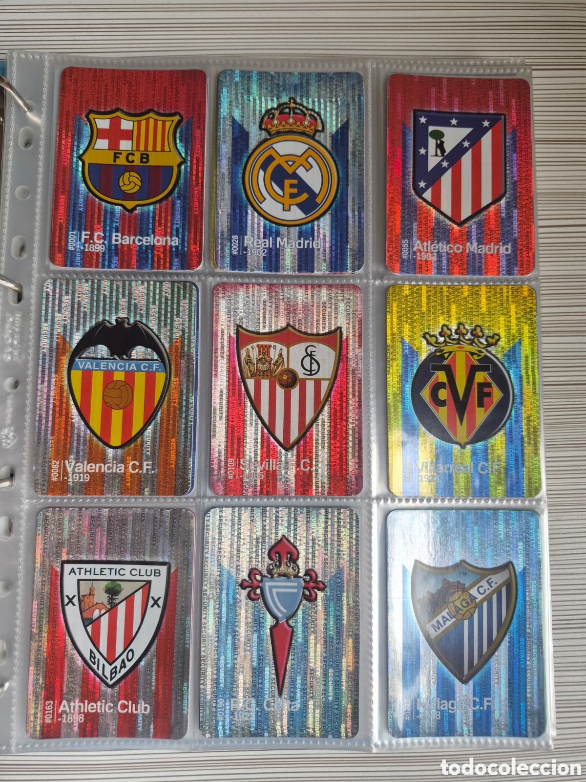 Cromos de f&uacute;tbol: Mundicromo 2015 2016 Escudos Security Lote Completo