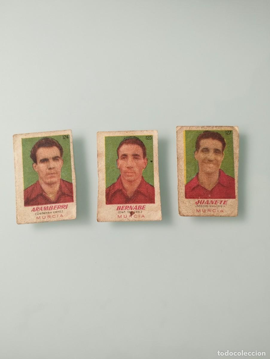 Cromos de f&uacute;tbol: Lote 3 Cromos C.F. Murcia - Colecci&oacute;n Campeones (Ases del F&uacute;tbol) Bruguera 1950/1951