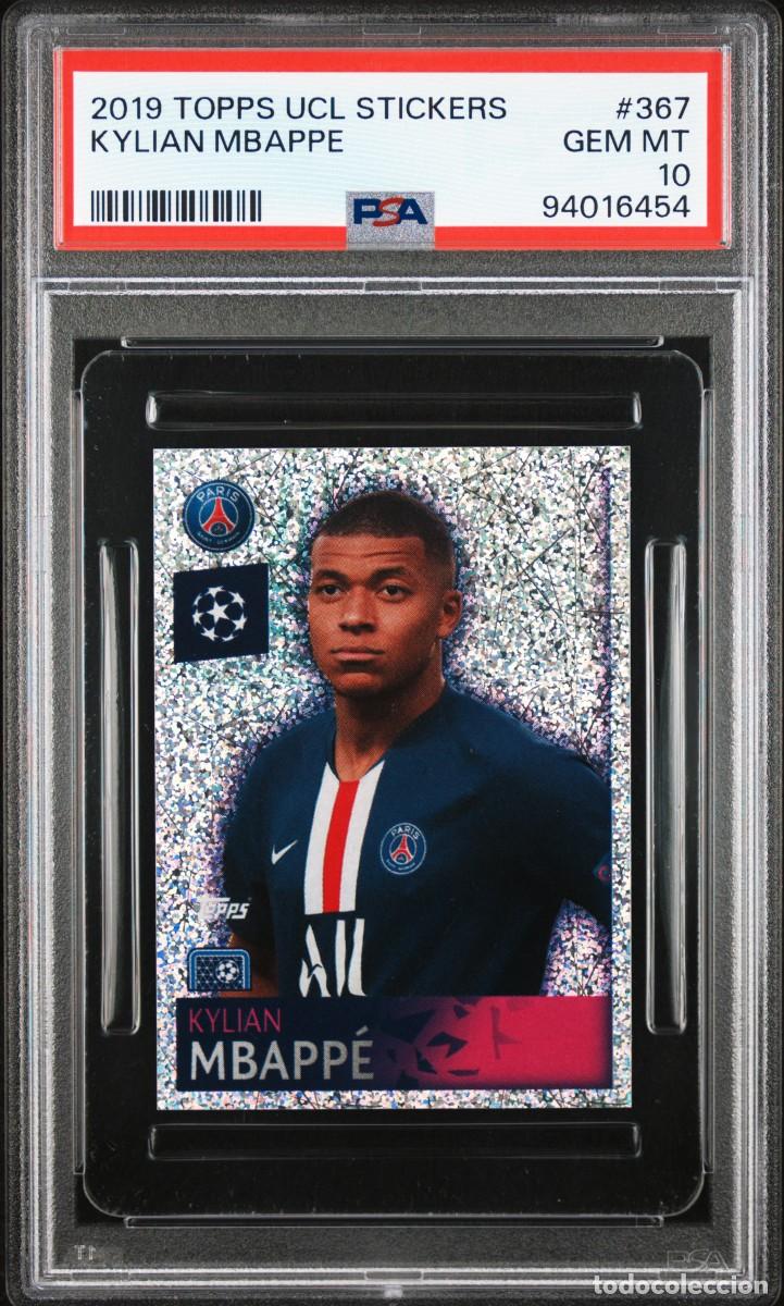 Cromos de f&uacute;tbol: Kylian Mbappe #367 Paris Saint Germain Topps UCL Stickers 2019 20 PSA 10