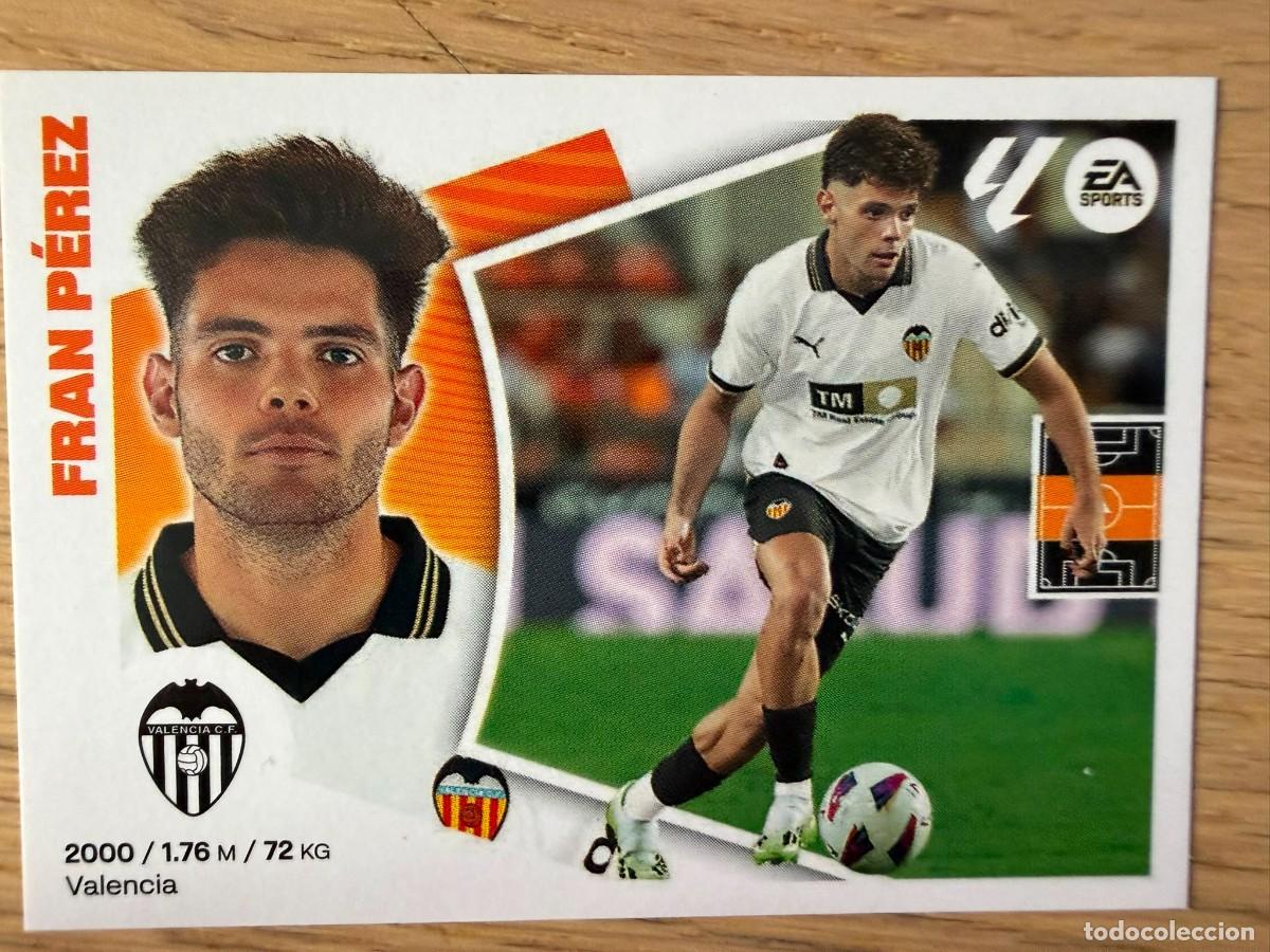 Cromos de f&uacute;tbol: 16 FRAN PEREZ VALENCIA 24 25 2024 2025 LIGA EA SPORTS COLECCIONES ESTE SIN PEGAR STICKER