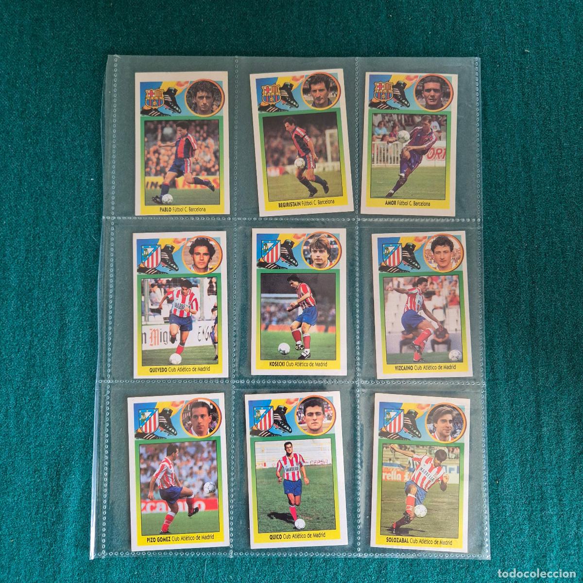 Fu&szlig;ball-Sticker: 9 cromos liga este BARCELONA ATLETOCO DE MADRID 93 94 1993 1994 ADHESIVO