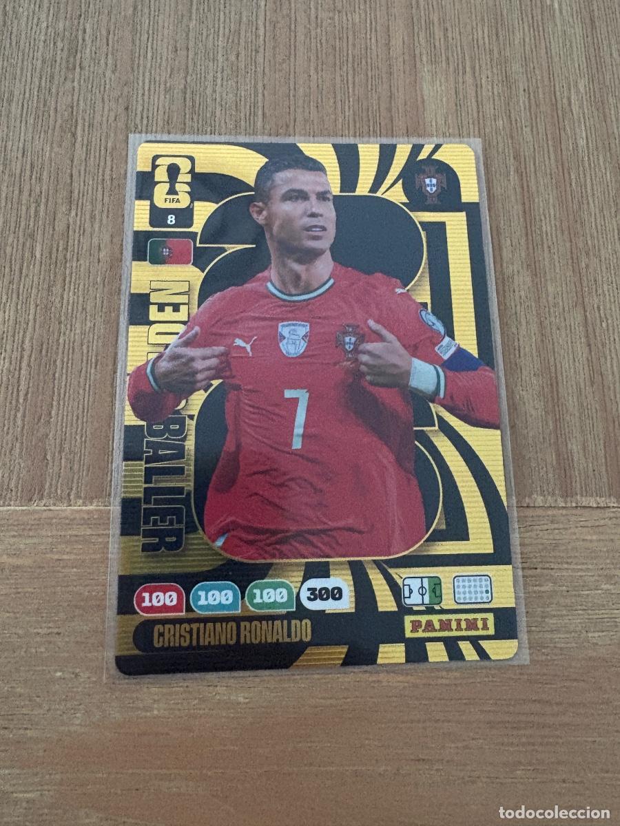 Cromos de f&uacute;tbol: 28. CROMO ADRENALYN MUNDIAL FUTBOL WORLD CUP 2026 GOLDEN BALLER BALON ORO N8 CRISTIANO RONALDO CR7