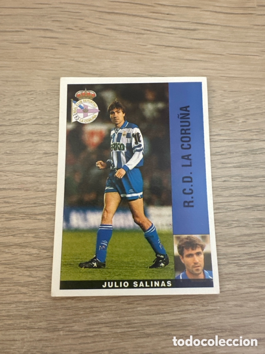 Fu&szlig;ball-Sticker: JULIO SALINAS LA CORU&Ntilde;A PANINI LIGA 95 96 CROMO SIN PEGAR NUNCA PEGADO