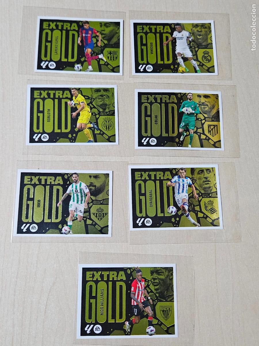 Cromos de Futebol: LOTE 7 DE 10 EXTRA GOLD LIGA ESTE 2024-25 CON LAMINE YAMAL