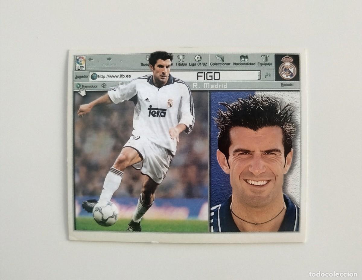 Football Stickers: Figo SIN PEGAR NUNCA PEGADO Real Madrid CF Liga Ediciones Este 01 02 / 2001 2002