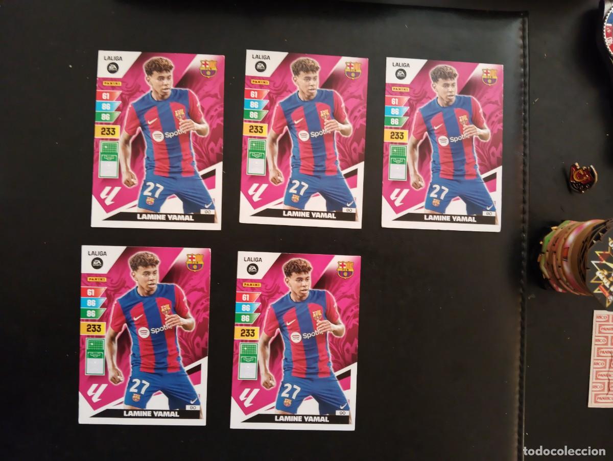 Cromos de Futebol: LOTE DE 5 CARTAS CARDS PANINI ADRENALYN LIGA 2023 2024 23 24 N&ordm; 90 LAMINE YAMAL ROOKIE FC BARCELONA
