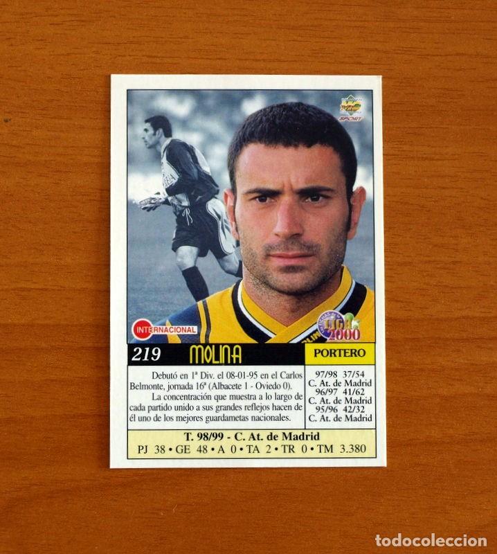Cromos de f&uacute;tbol: Atl&eacute;tico de Madrid - N&ordm; 219, Molina -Las Fichas de la Liga Mundicromo 1999-2000, 99-00 -Mundi Cromo