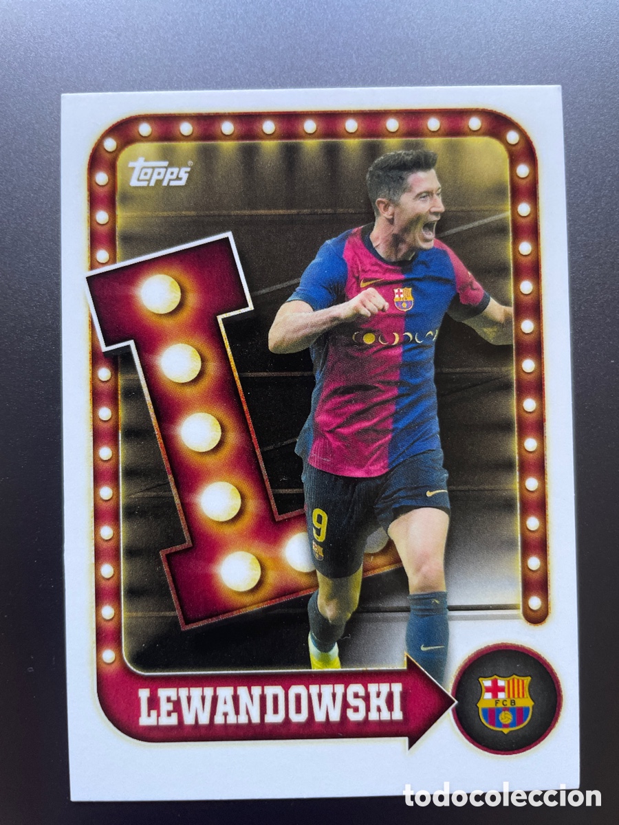 Figurine di Calcio: Lewandowski 26 Name in Lights Topps Team Set FC Barcelona 2025-26