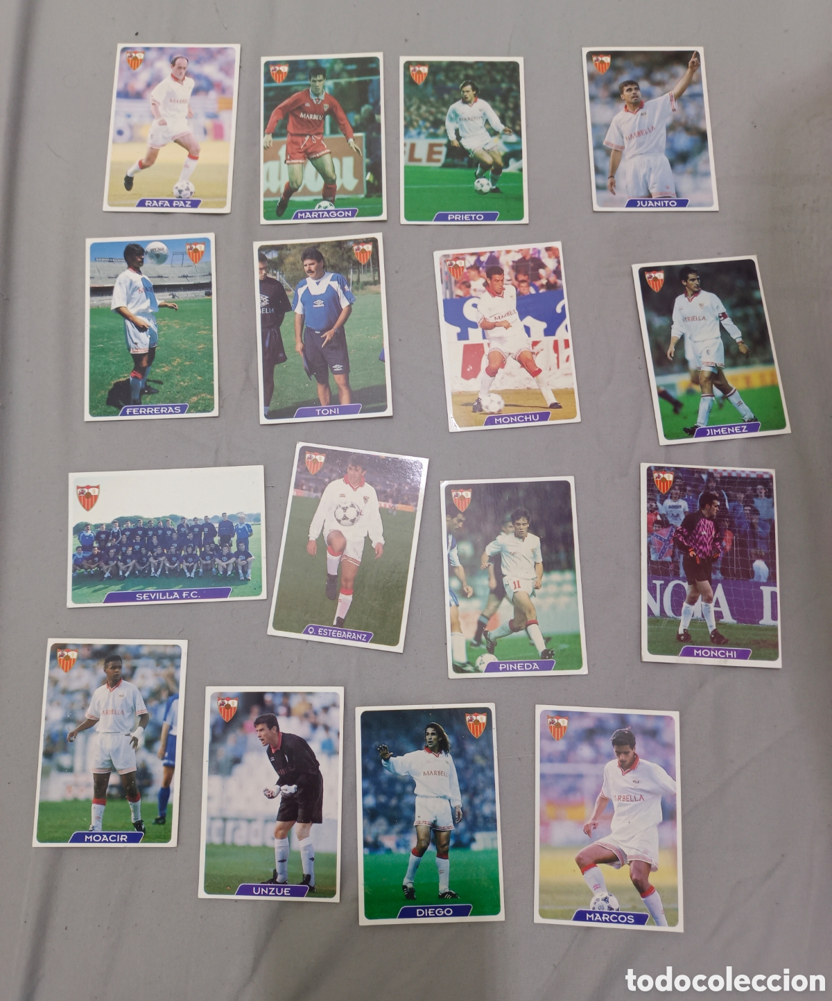 Cromos de f&uacute;tbol: 15 cromos futbol Sevilla mundi cromo sport liga a&ntilde;o 95 / 96