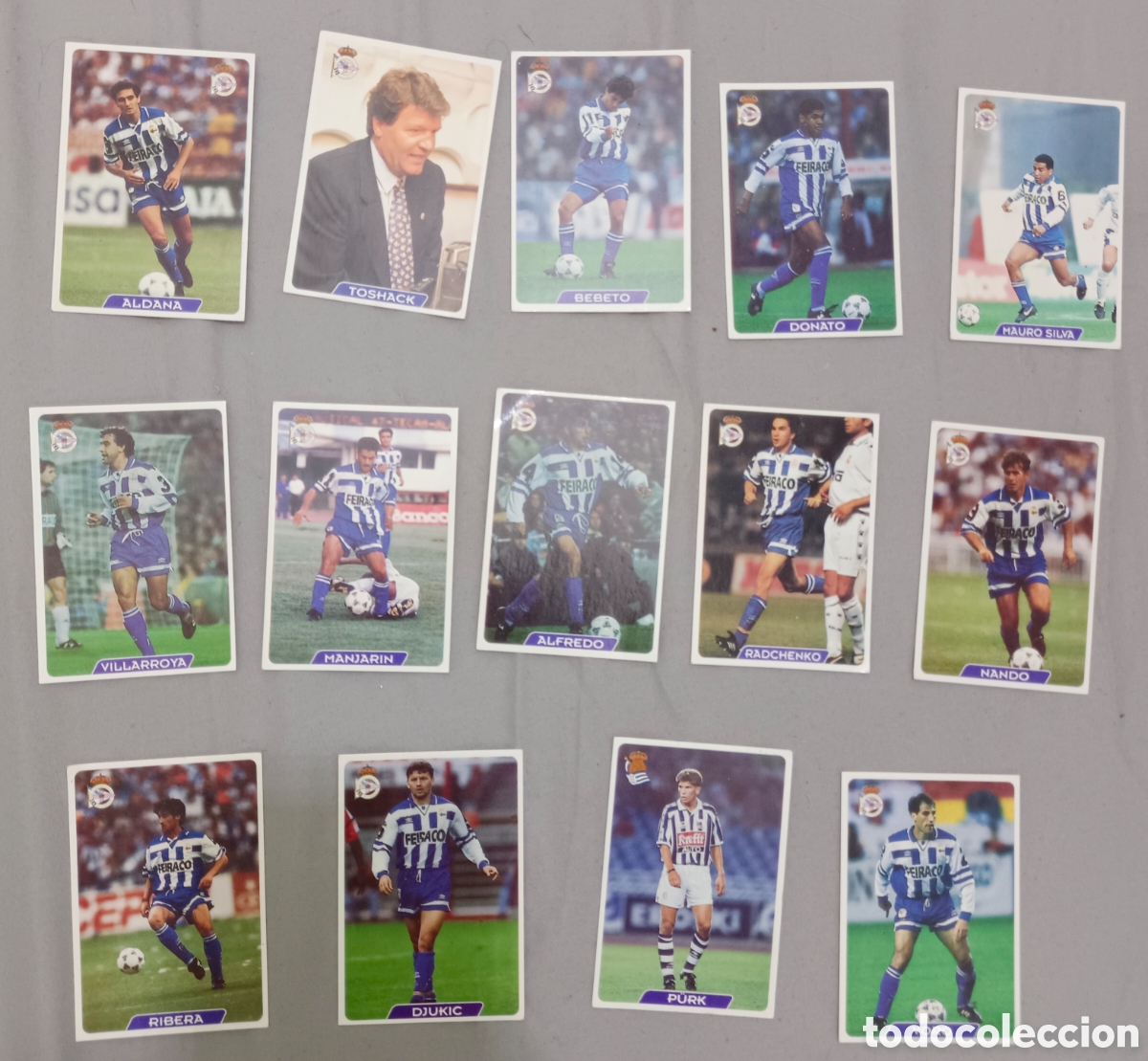 Fu&szlig;ball-Sticker: 14 cromos futbol R.C.D la coru&ntilde;a mundi cromo sport liga a&ntilde;o 95 / 96