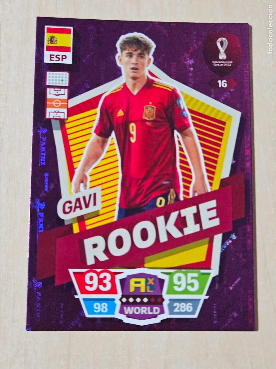 Cromos de f&uacute;tbol: N&ordm; 16 GAVI - ROOKIE - ADRENALYN XL MUNDIAL WORLD CUP QATAR 2022