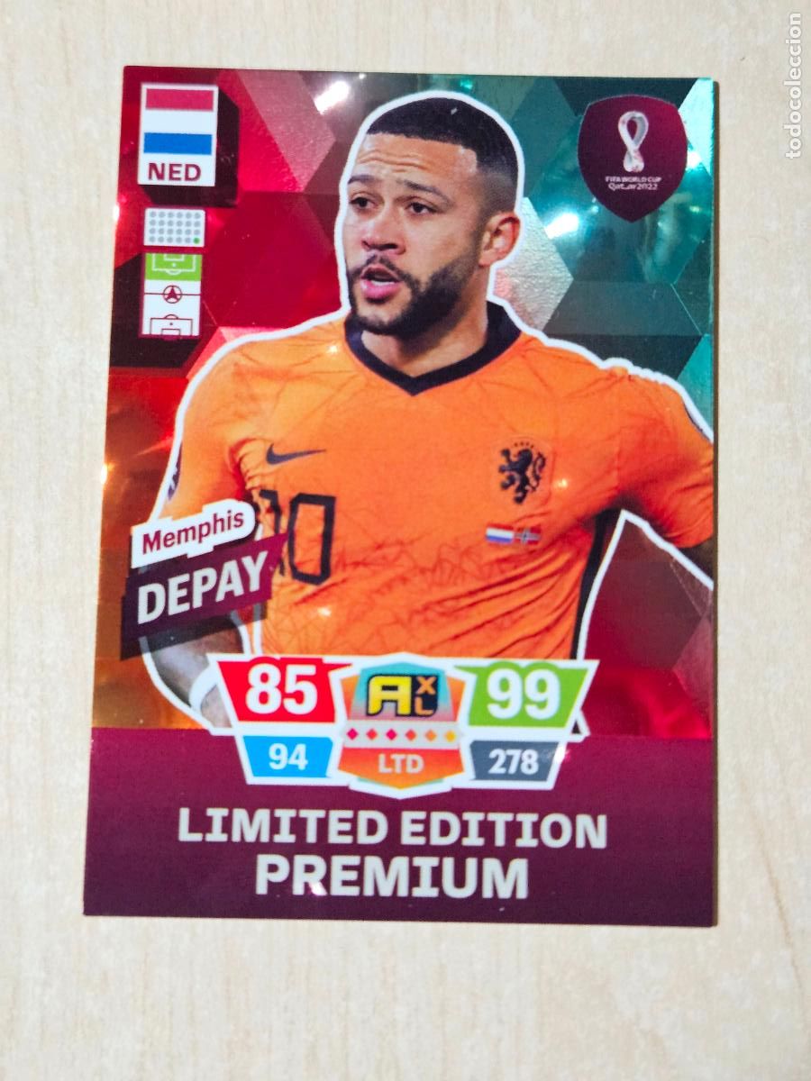 Cromos de f&uacute;tbol: MEMPHIS DEPAY (LIMITED EDITION) - ADRENALYN XL MUNDIAL QATAR 2022