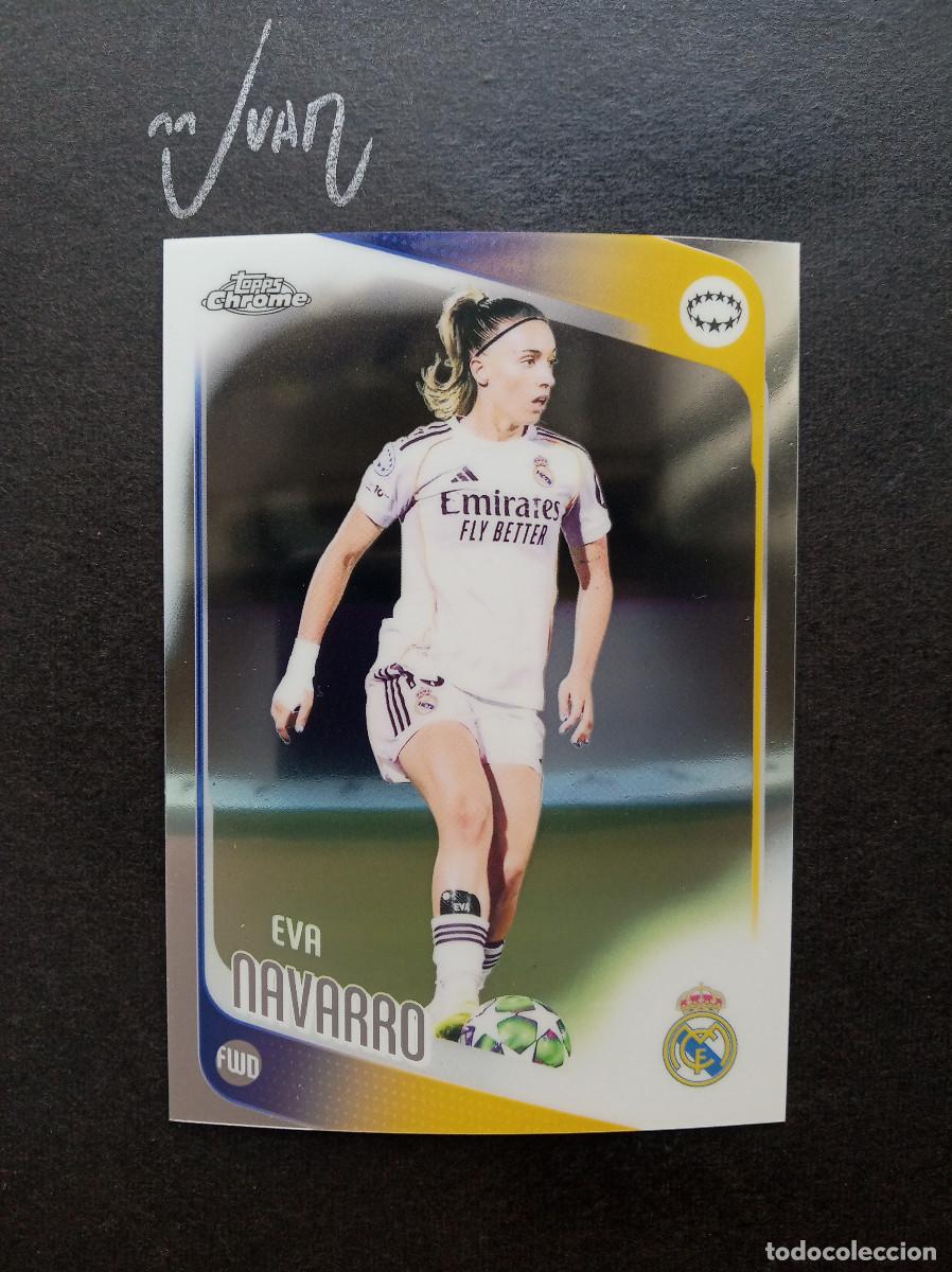 Cartes &agrave; collectionner de Football: N&ordm; 25 EVA NAVARRO REAL MADRID ESPA&Ntilde;A ⚽ TOPPS &reg; CHROME WOMEN CHAMPIONS 2025 2026 25 26 NUEVO
