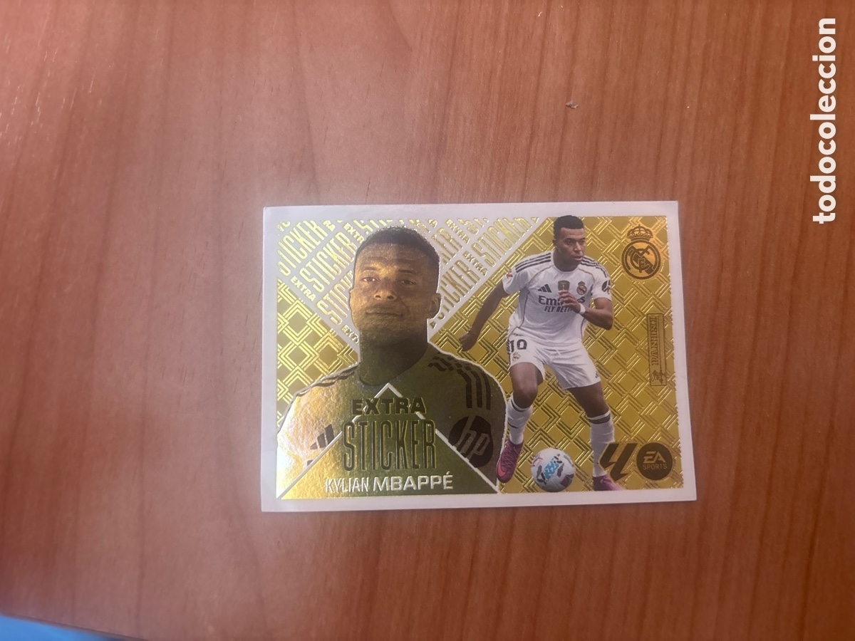 Cromos de f&uacute;tbol: MBAPP&Eacute; EXTRA STICKER ORO LIGA ESTE 2026-2027 REAL MADRID PANINI