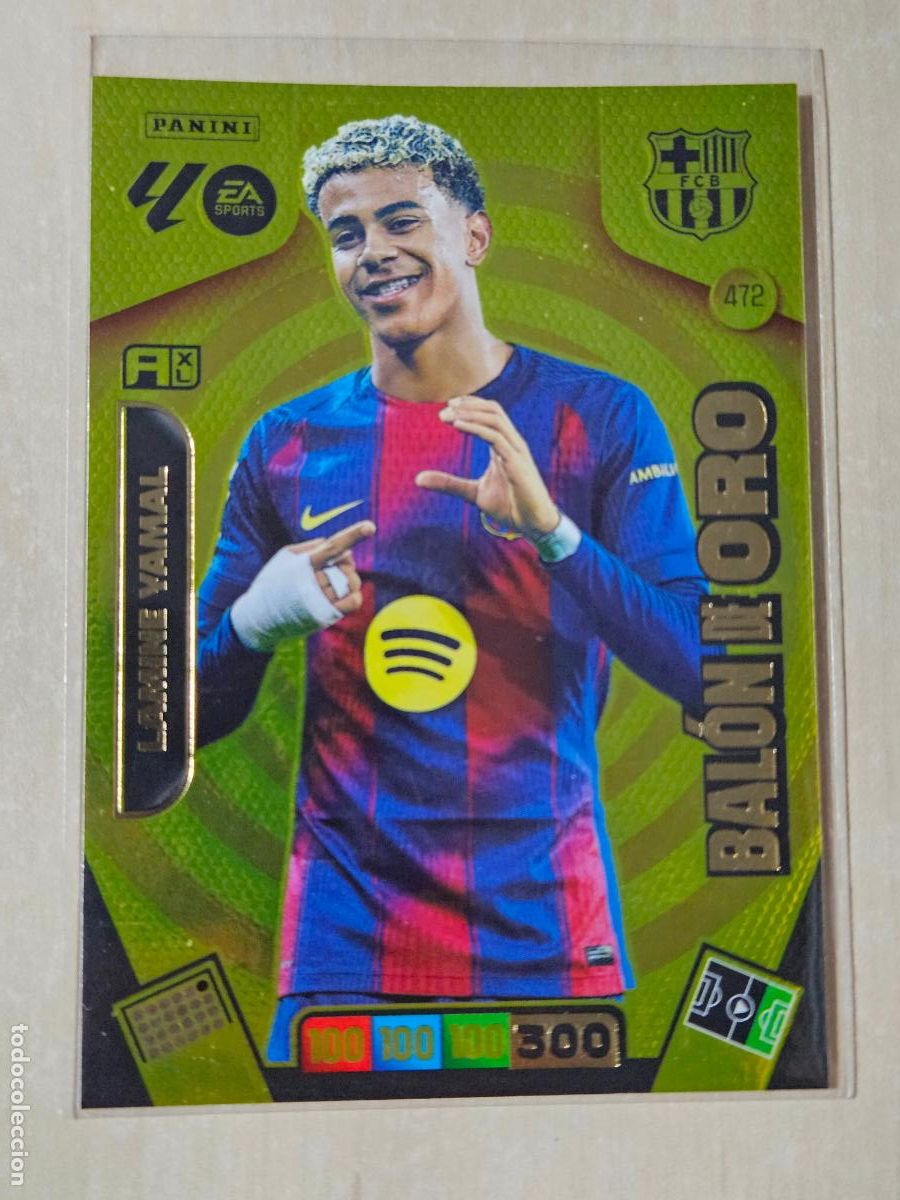 Football Stickers: FICHA N&ordm; 472 LAMINE YAMAL - ADRENALYN 25 26 - PANINI 2025 - 26 - CROMO - BALON DE ORO