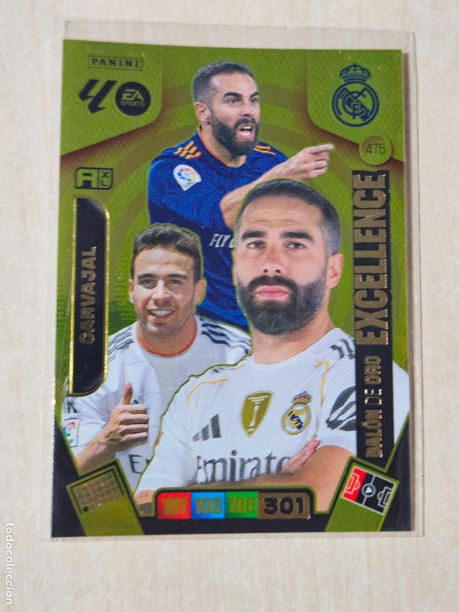 Football Stickers: FICHA N&ordm; 475 CARVAJAL EXCELLENCE - ADRENALYN 25 26 - PANINI 2025 - 26 - CROMO - BALON DE ORO