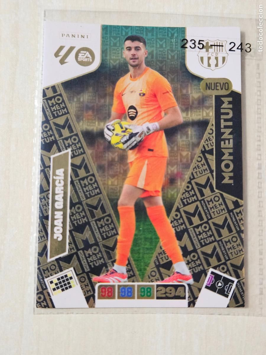 Cromos de f&uacute;tbol: FICHA JOAN GARCIA - ADRENALYN 25 26 - PANINI 2025 - 26 - CROMO - NUEVO MOMENTUM