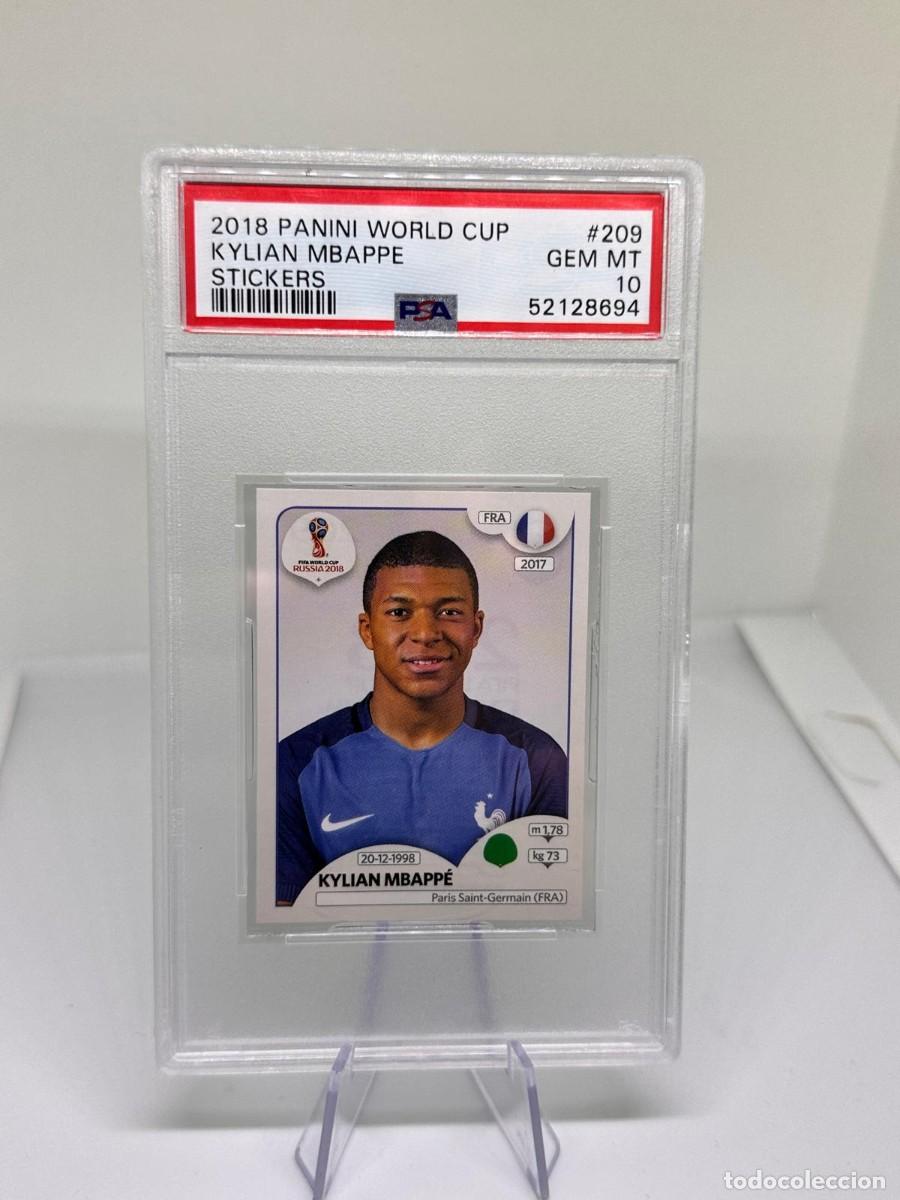 Cromos de f&uacute;tbol: Rookie Mbappe #209 Francia Panini Fifa World Cup Russia 2018 Stickers PSA 10
