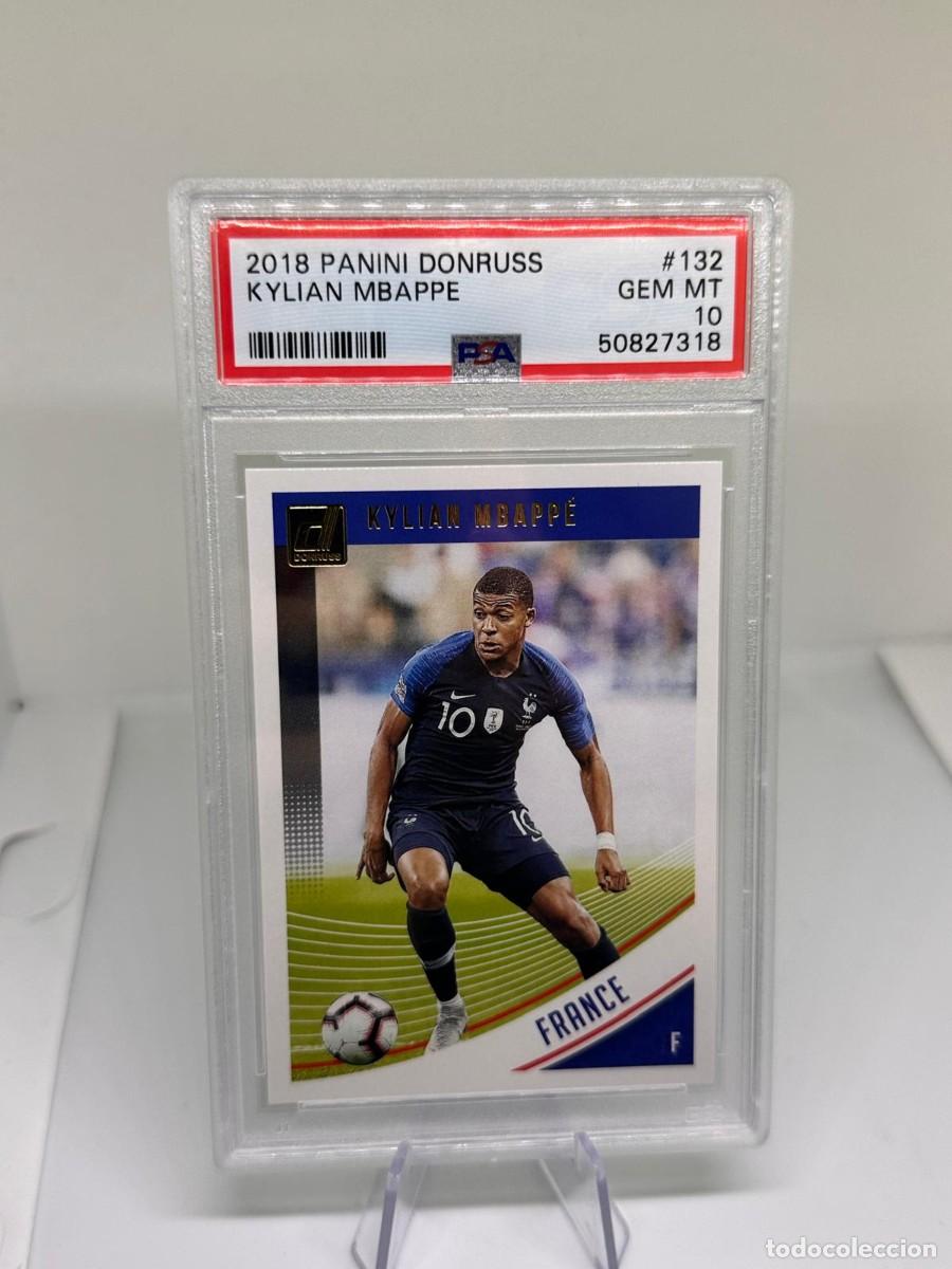 Cromos de f&uacute;tbol: Rookie Mbappe #132 Francia Panini Donruss 2018 19 PSA 10