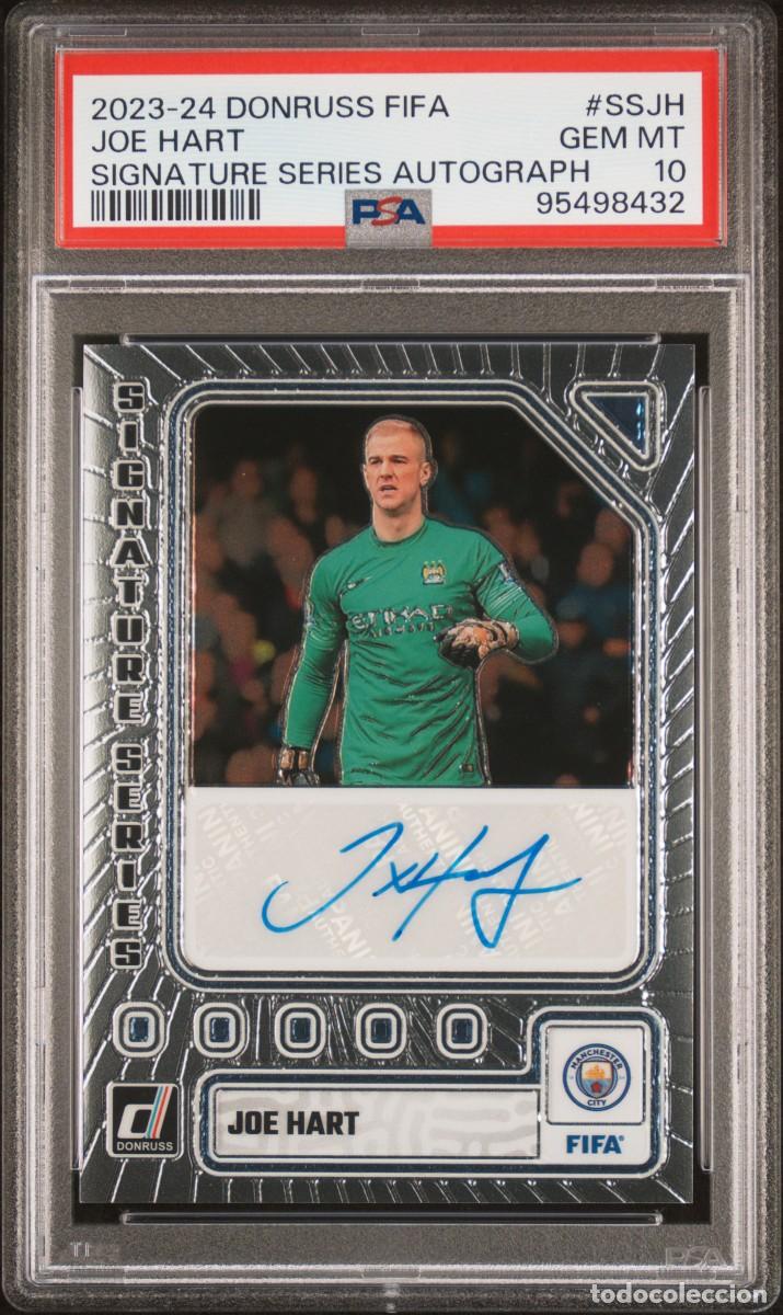 Cromos de f&uacute;tbol: Joe Hat Manchester City Panini Donruss Fifa Signatute Series Auto 2023 24 Psa 10