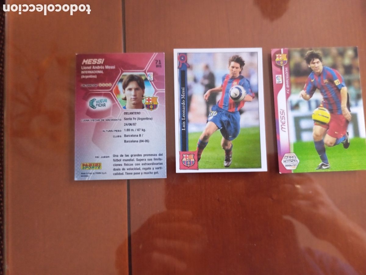 Cromos de f&uacute;tbol: Cromos Messi megacraks . 3 cromos - Foto 2