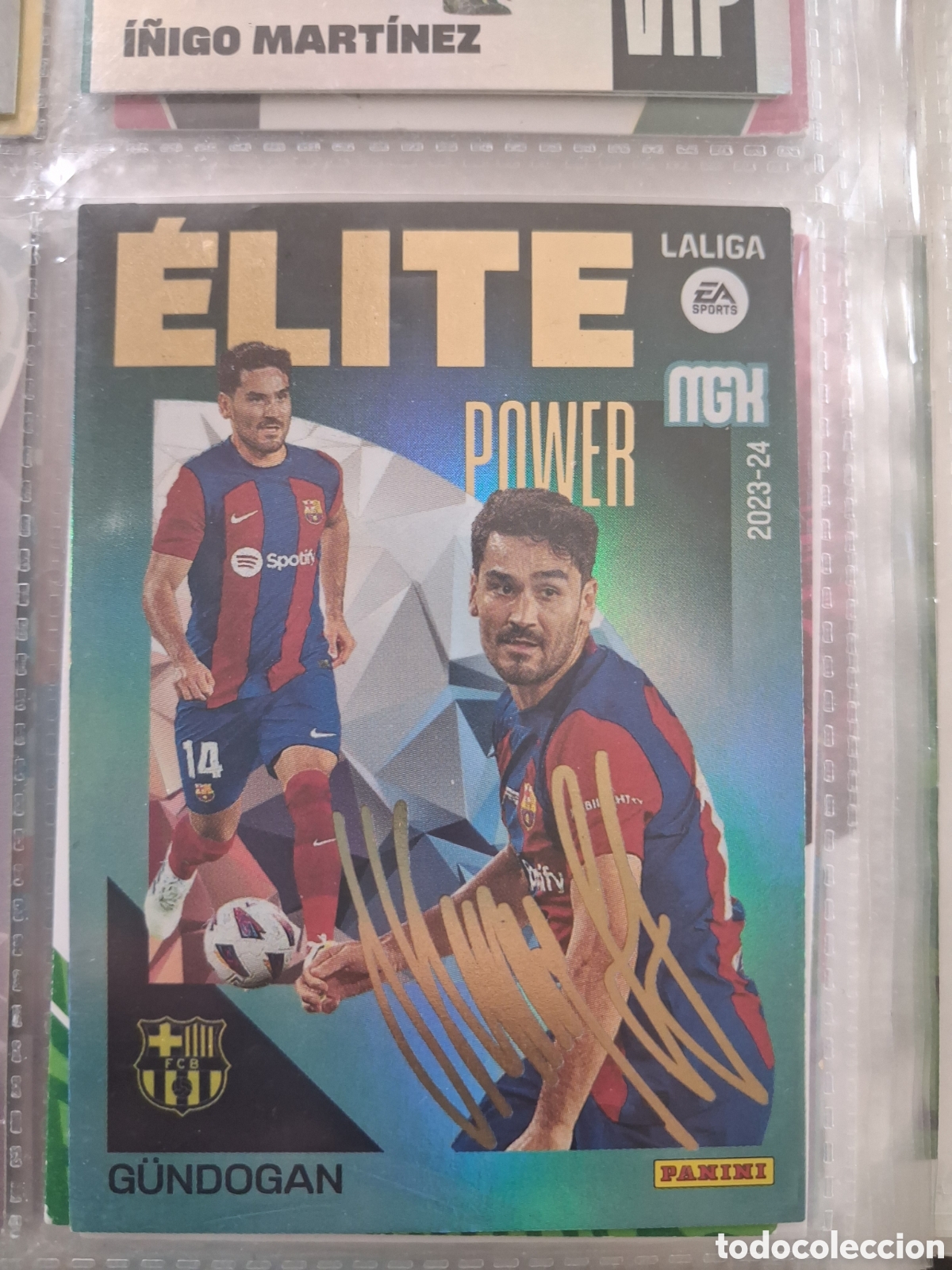 Cromos de f&uacute;tbol: GUNDOGAN P506 FC BARCELONA ELITE POWER FIRMADA PARALELA MEGACRACKS 2023-2024 23-24 PANINI CROMO