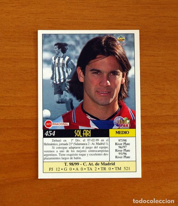 Figurine di Calcio: Atl&eacute;tico de Madrid - N&ordm; 454, Solari - &Uacute;ltima Hora -Las Fichas de la Liga Mundicromo 1999-2000, 99-00