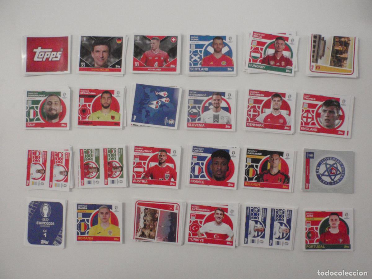 Cromos de f&uacute;tbol: Lote 265 cromos stickers de futbol diferentes EURO 2024 de TOPPS. UEFA 24