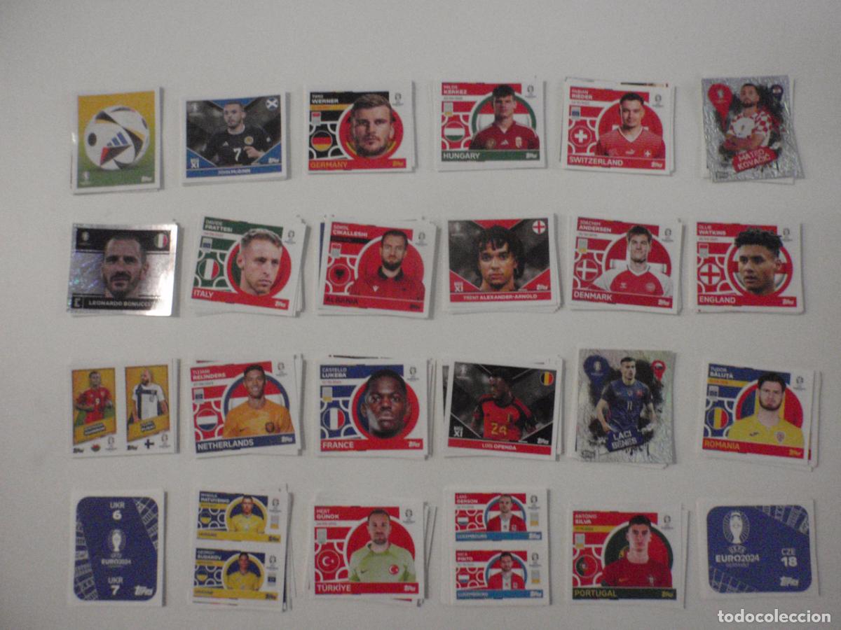 Figurine di Calcio: Lote 224 cromos stickers de futbol diferentes EURO 2024 de TOPPS. UEFA 24
