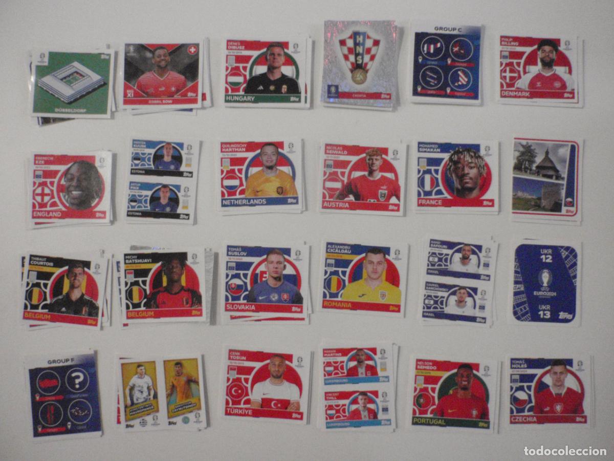 Figurine di Calcio: Lote 185 cromos stickers de futbol diferentes EURO 2024 de TOPPS. UEFA 24