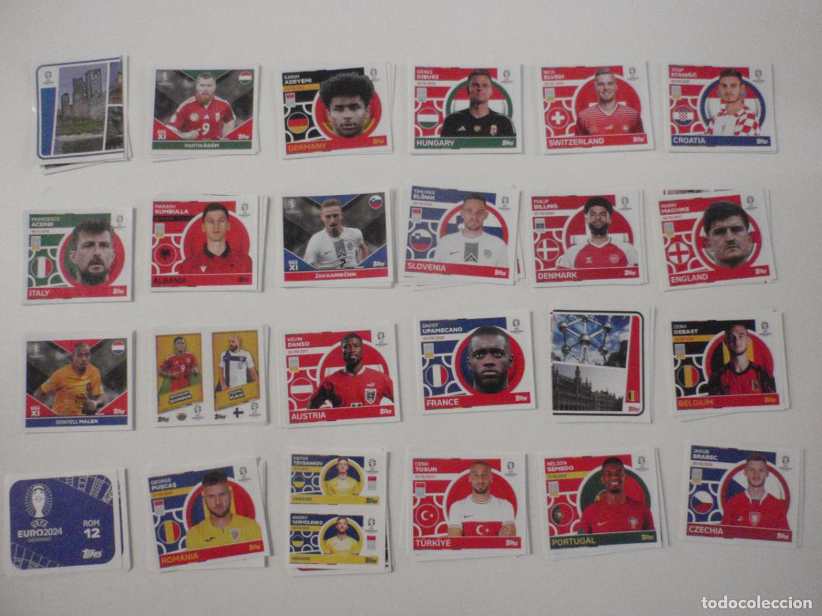 Cromos de f&uacute;tbol: Lote 159 cromos stickers de futbol diferentes EURO 2024 de TOPPS. UEFA 24