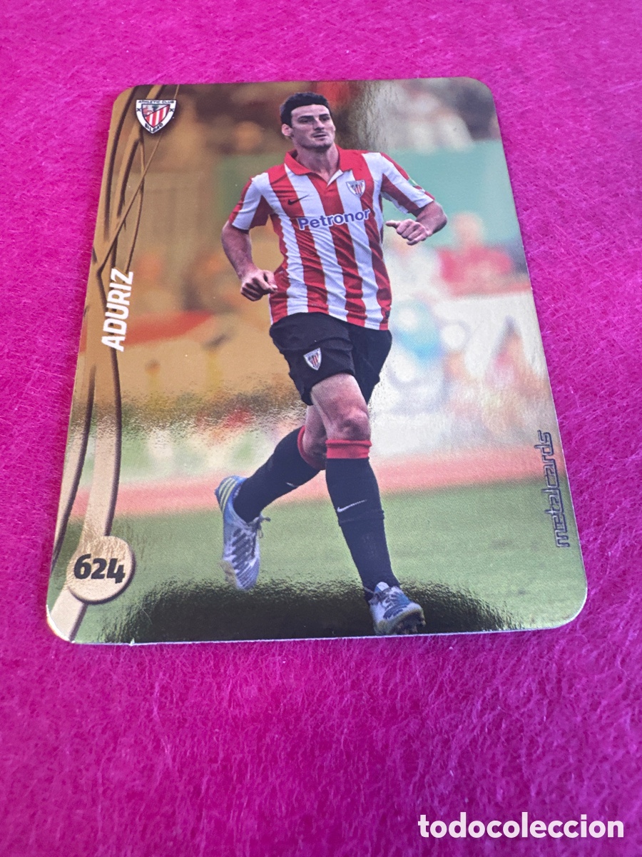 Cromos de f&uacute;tbol: 624 ADURIZ (ATHLETIC BILBAO) TOP VERSI&Oacute;N BRILLO DORADO MUNDICROMO 2015 14 15 METALCARD