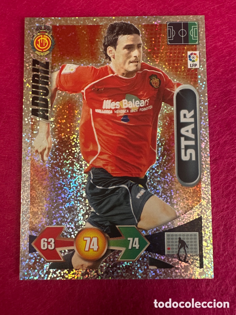 Cromos de Futebol: ADURIZ (MALLORCA) STAR-BRILLANTINA GRUESA-ADRENALYN LIGA 2009-2010 09 10 PANINI TRADING CARD