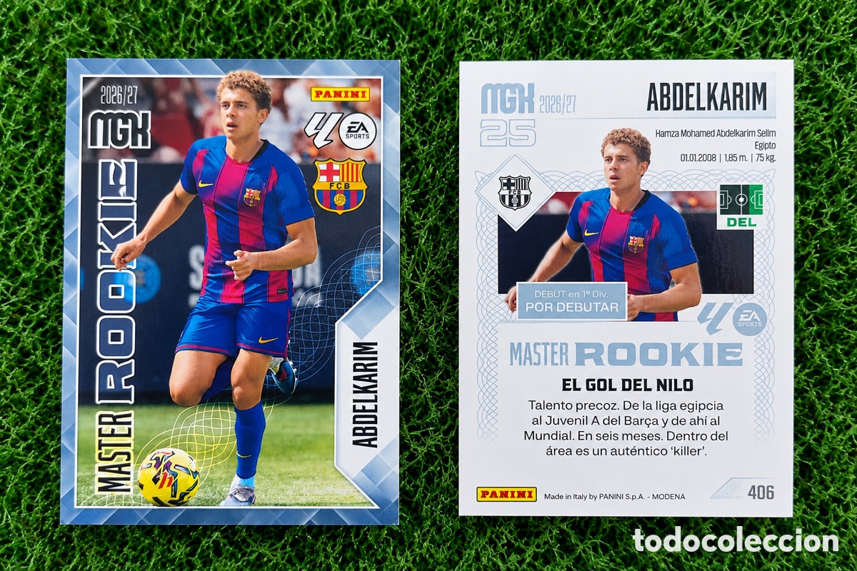 Cromos de Futebol: ABDELKARIM #406 MASTER ROOKIE &ndash; MEGACRACKS 2026/27 PANINI &ndash; FC BARCELONA