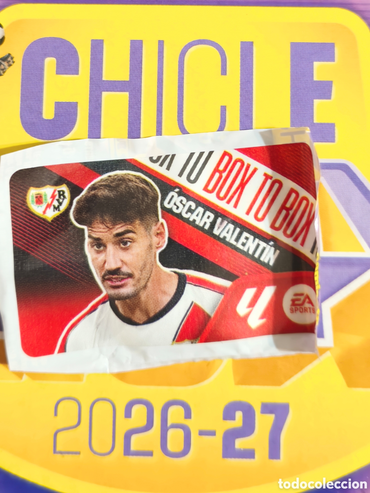 Cromos de Futebol: &Oacute;scar Valent&iacute;n BOX TO BOX Chicle liga este 26/27 Rayo Vallecano