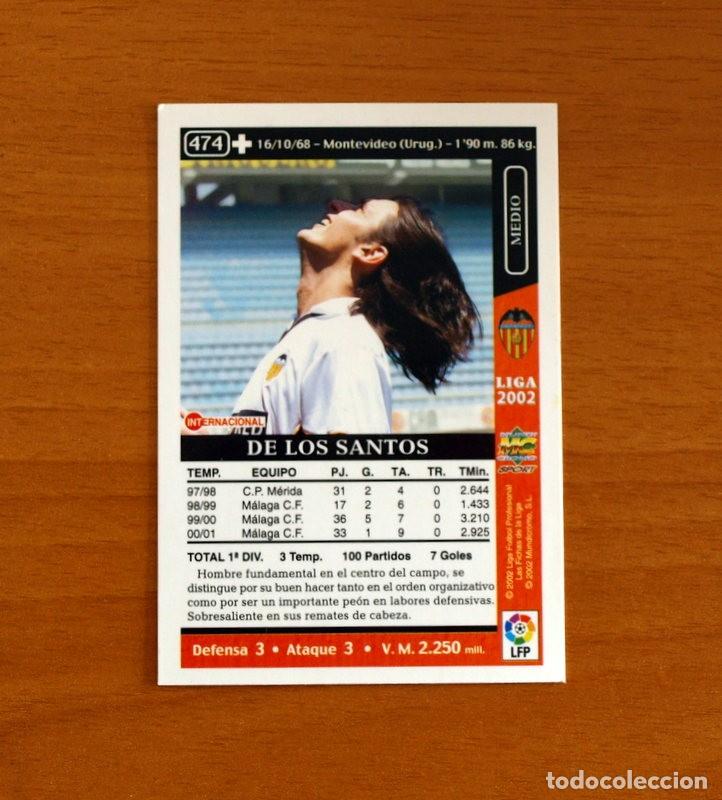 Cromos de Futebol: Valencia - N&ordm; 474 De Los Santos + - Mundicromo Las Fichas de la Liga 2001-2002, 01-02