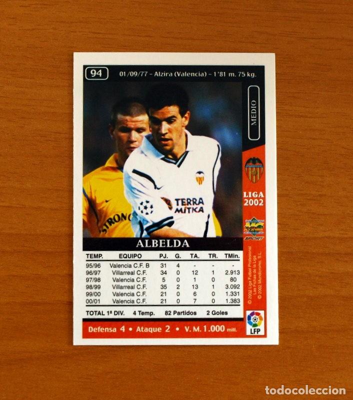 Cartes &agrave; collectionner de Football: Valencia - N&ordm; 94 Albelda - Mundicromo Las Fichas de la Liga 2001-2002, 01-02