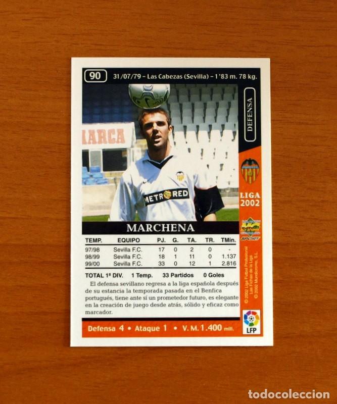Cromos de f&uacute;tbol: Valencia - N&ordm; 90 Marchena - Mundicromo Las Fichas de la Liga 2001-2002, 01-02