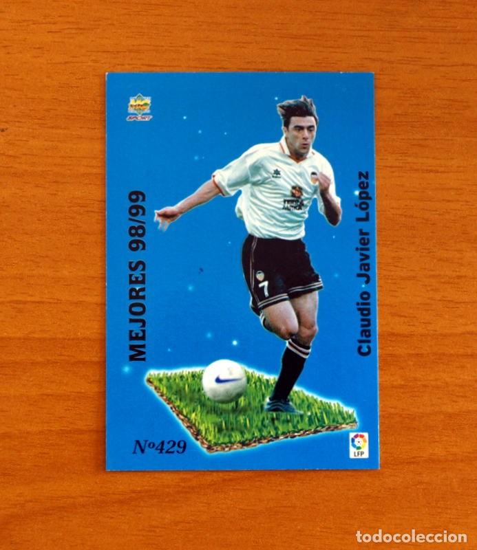 Cromos de f&uacute;tbol: Valencia - N&ordm; 429, Claudio L&oacute;pez - Mejores 98-99- Las Fichas de la Liga Mundicromo 1999-2000, 99-00