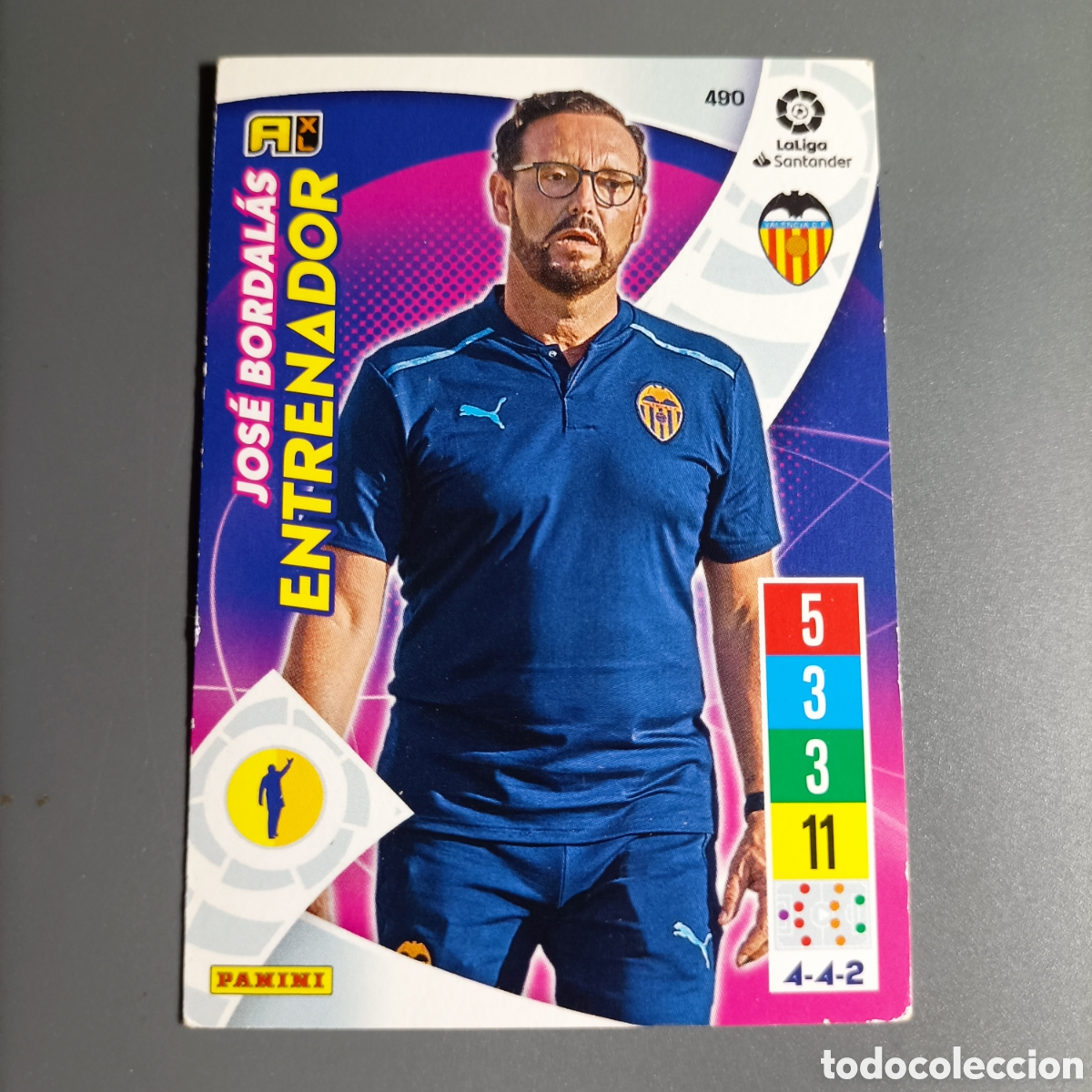 Cromos de f&uacute;tbol: ADRENALYN. LIGA 2021-2022 (VALENCIA) №490 JOS&Eacute; BORDALAS