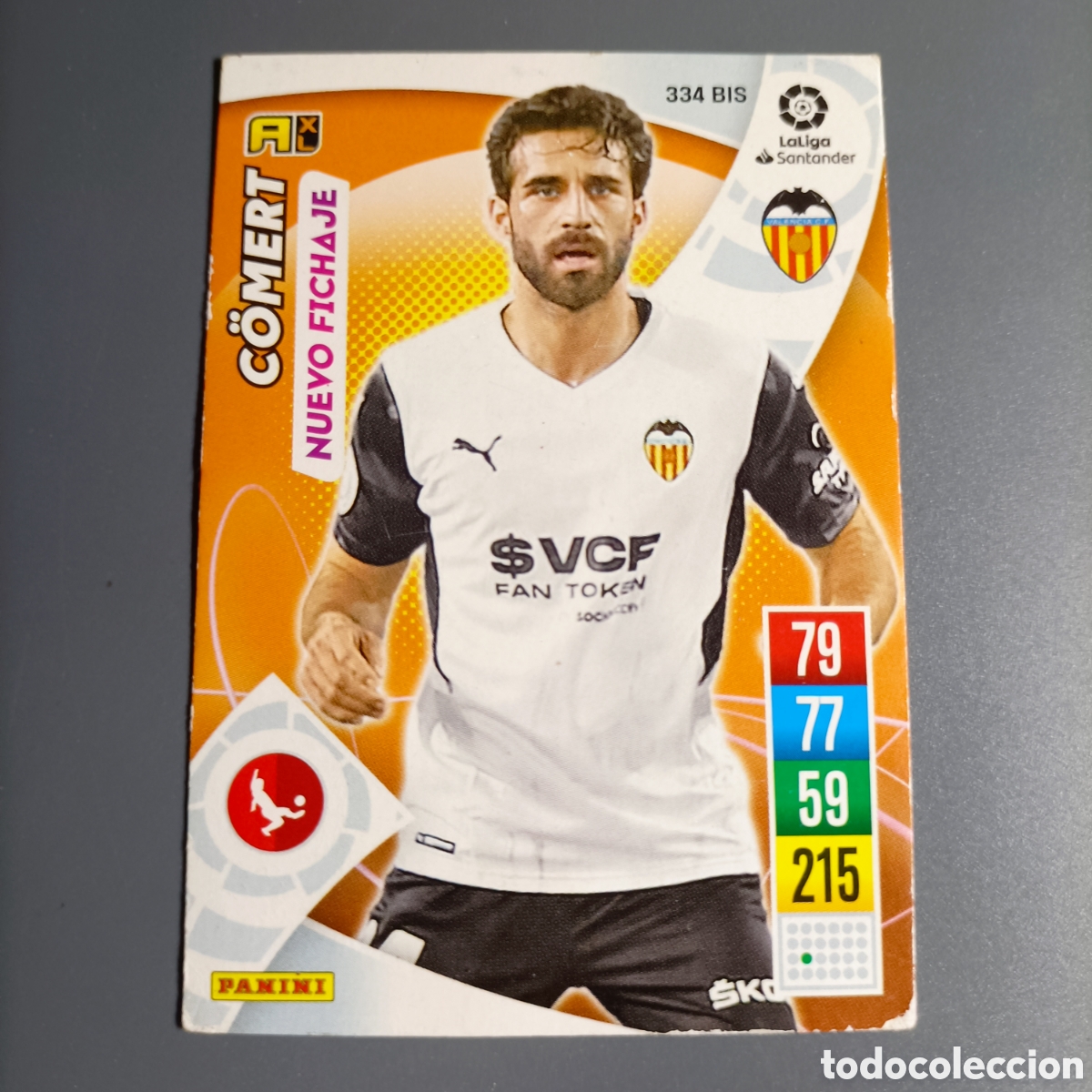 Cromos de f&uacute;tbol: ADRENALYN. LIGA 2021-2022 (VALENCIA) №334 BIS. C&Ouml;MERT / NUEVO FICHAJE