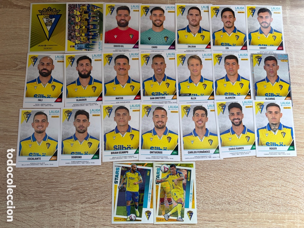 Football Stickers: C&Aacute;DIZ CF SET COMPLETO LIGA HYPERMOTION SEGUNDA DIVISI&Oacute;N 2024 2025 24 25 PANINI