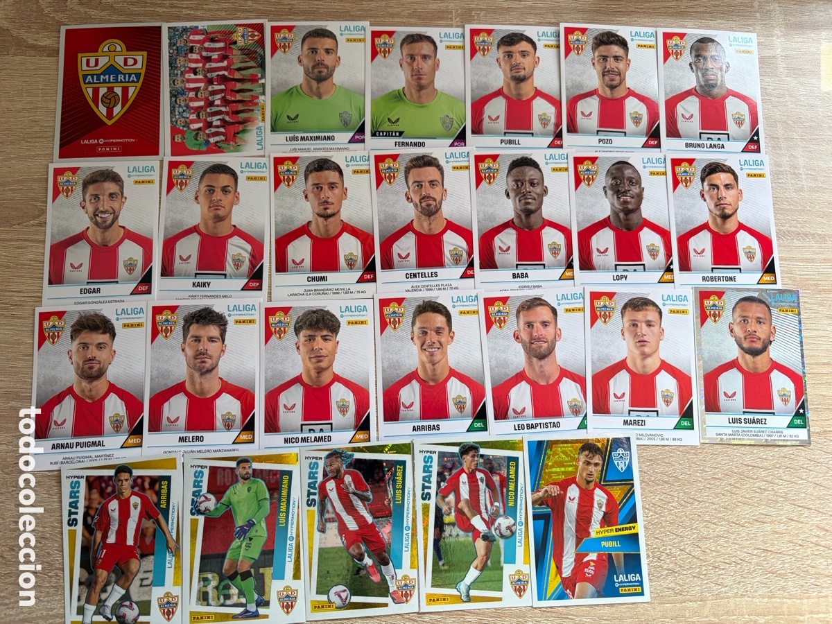 Football Stickers: ALMER&Iacute;A CF ROOKIE PUBILL SET COMPLETO LIGA HYPERMOTION SEGUNDA DIVISI&Oacute;N 2024 2025 24 25 PANINI